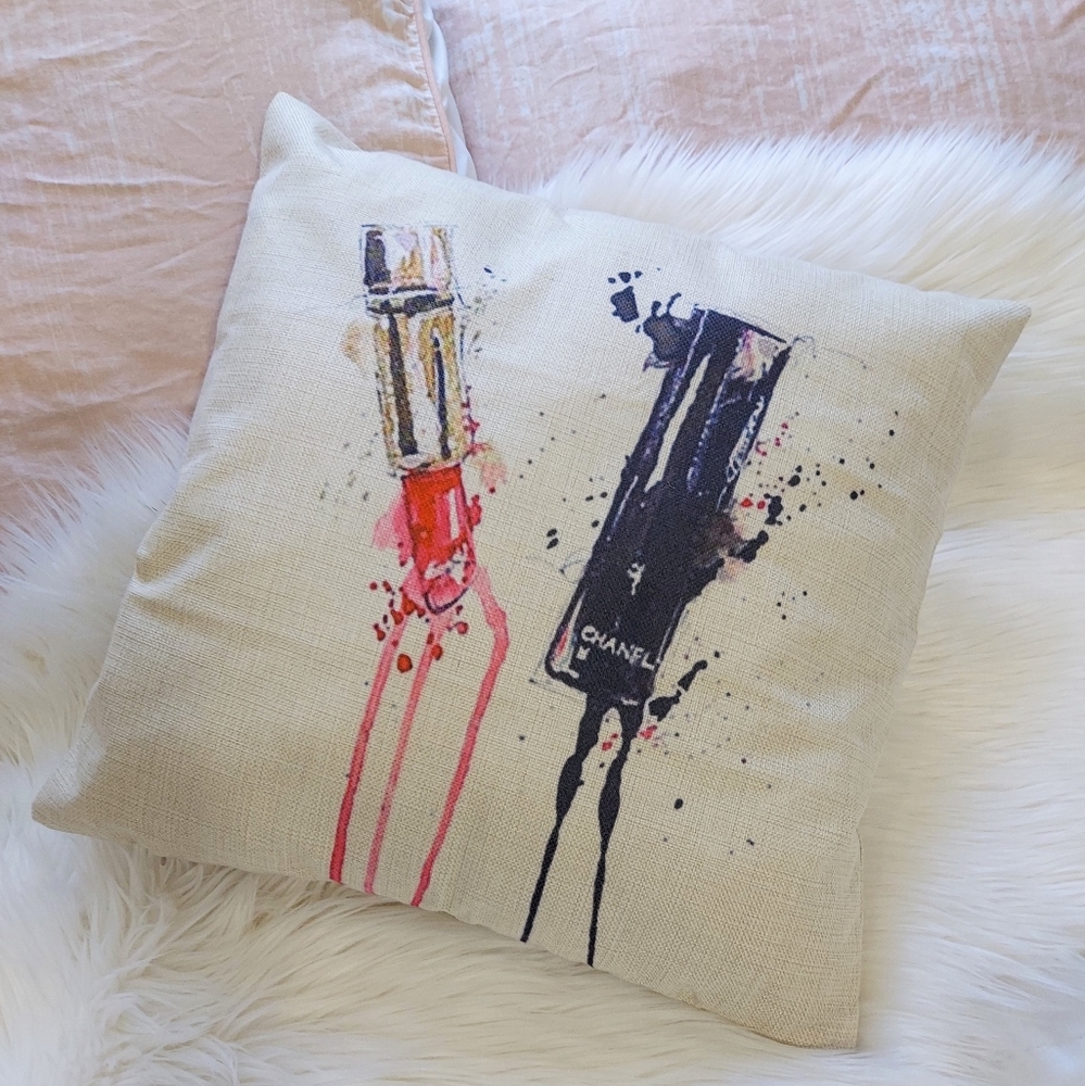 ME COO Linen Fashion Watercolor Pillow Cover